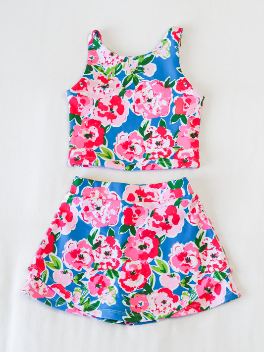 Active Skort Set - Joyful Poppies