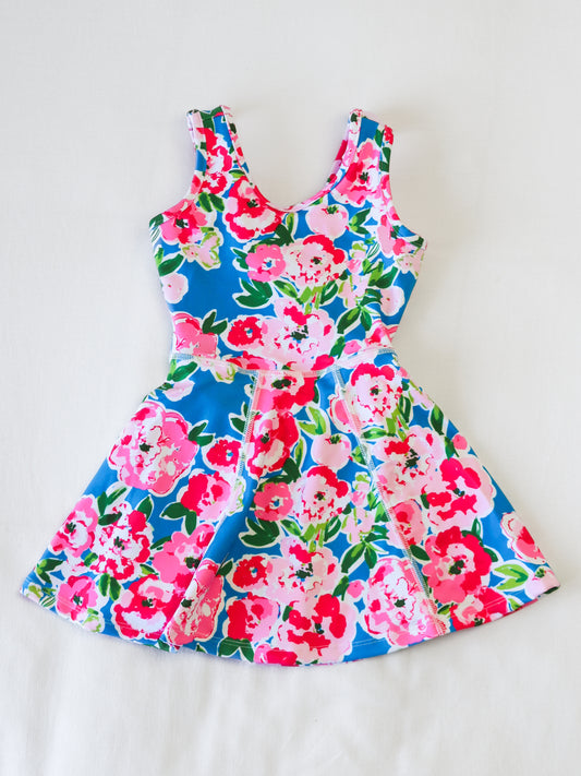 Tennis Dress - Joyful Poppies (Size Down)