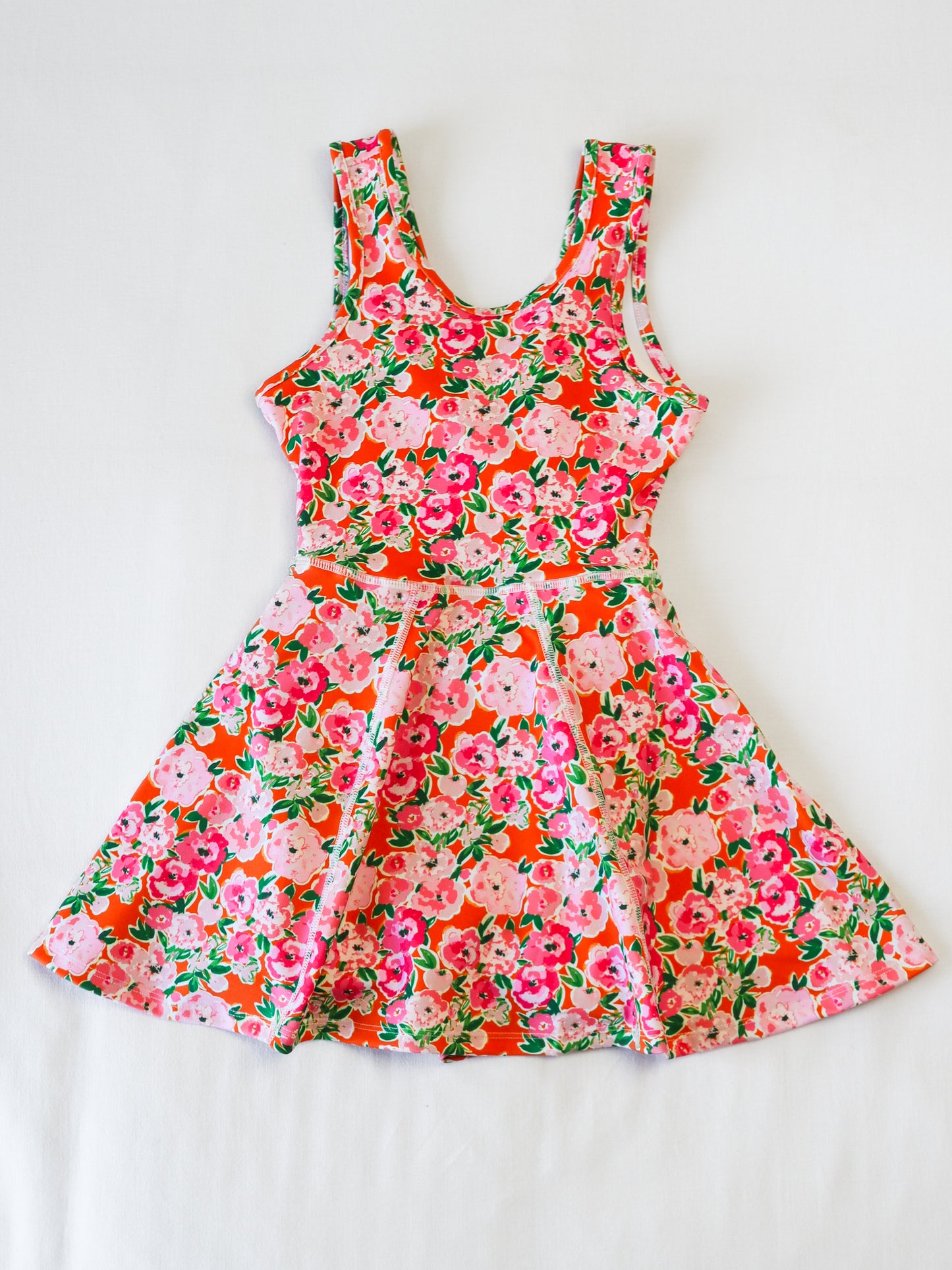 Tennis Dress - Glowing Pink Flowers (Size Down)