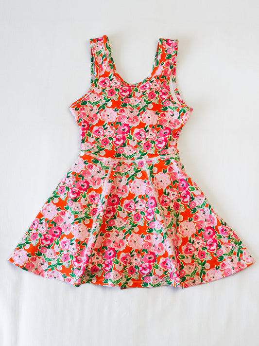 Tennis Dress - Glowing Pink Flowers (Size Down)