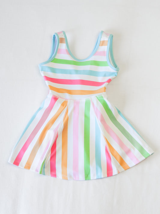 Tennis Dress - Cheery Stripe (Size Down)