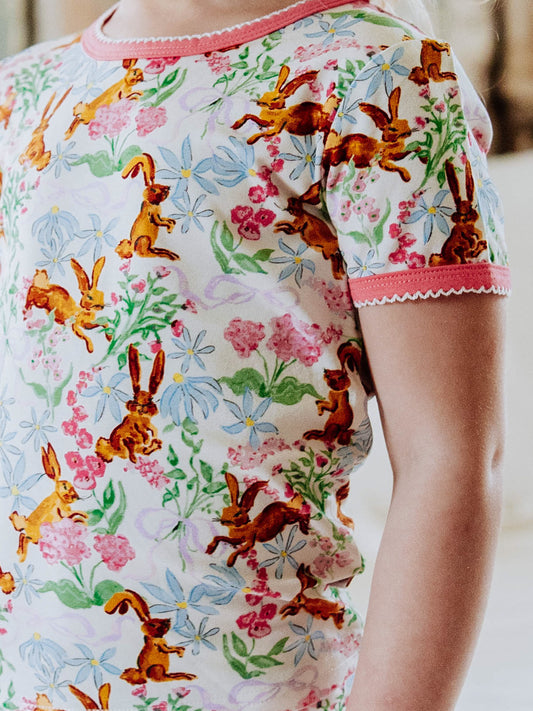 Cloud Fitted Short Set Pajamas - Bunny Blooms