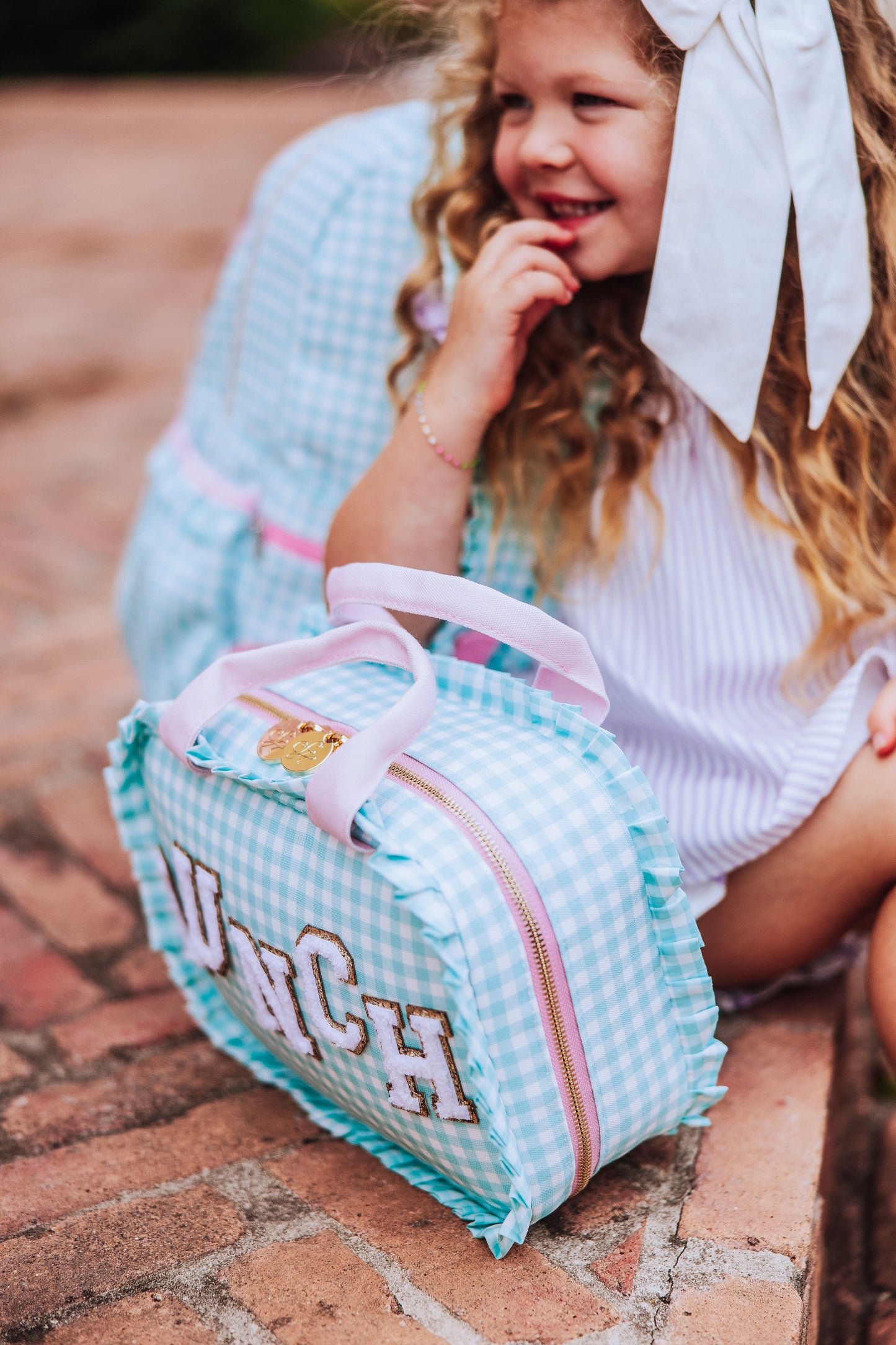 Ruffled Lunch Kit - Mint Gingham