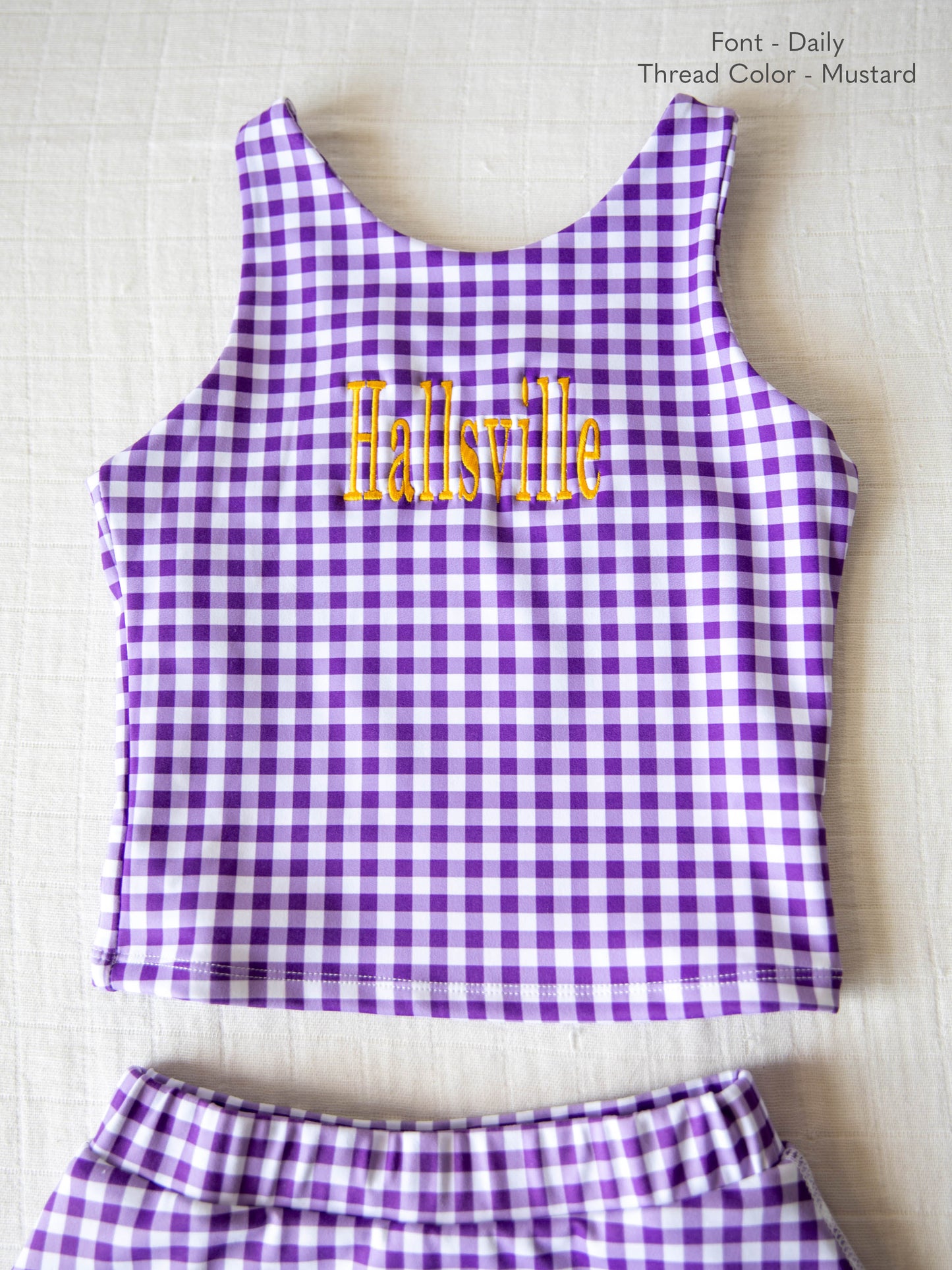 Active Skort Set - Purple Check