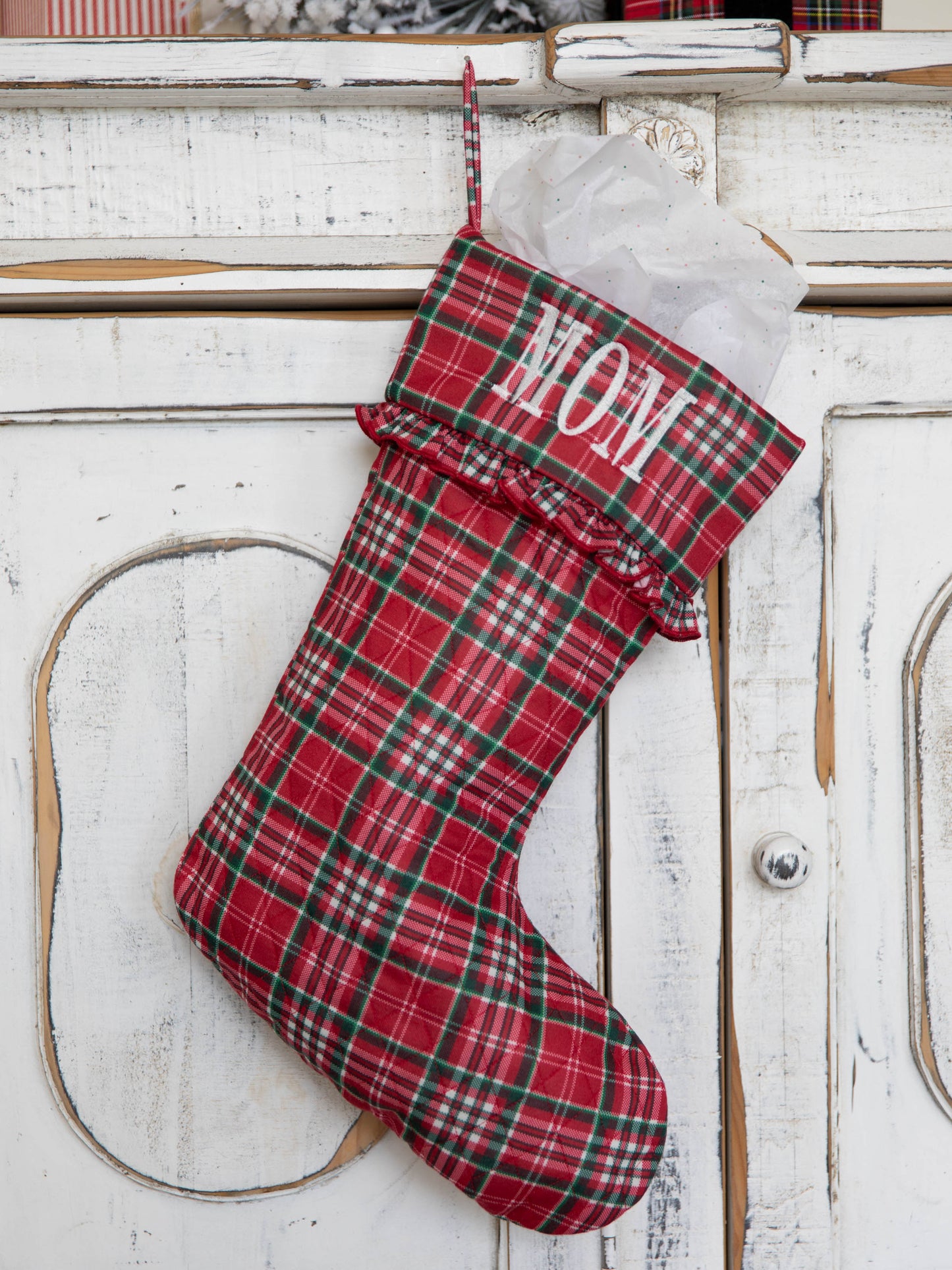Ruffled Stocking - Merry Plaid