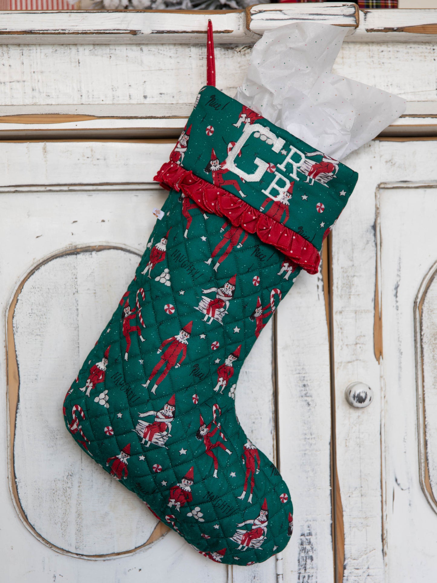 Ruffled Stocking - Elves