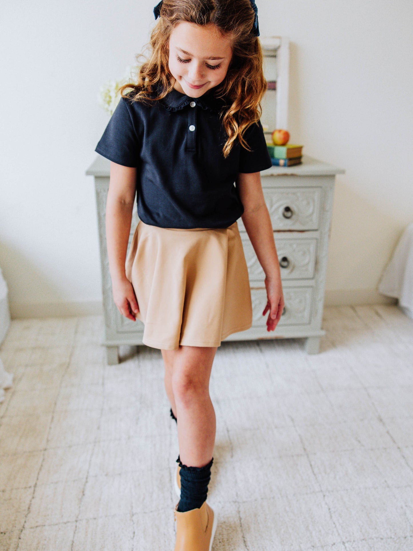 Ruffled Polo Shirt - Night Sky