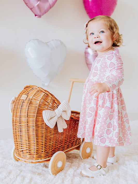 Ribbed Knit Dress - Mirrored Hearts