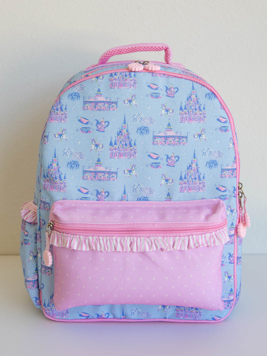 Bring the magic wherever you go with SweetHoney's Most Magical Backpack — a whimsical essential for school days, travel adventures, and every little outing in between! Designed in our signature Most Magical print, this backpack features charming pastel castles, carriages, and fairytale-inspired details that spark imagination and joy. Crafted from durable, easy-to-clean material, it’s built to last through every adventure.