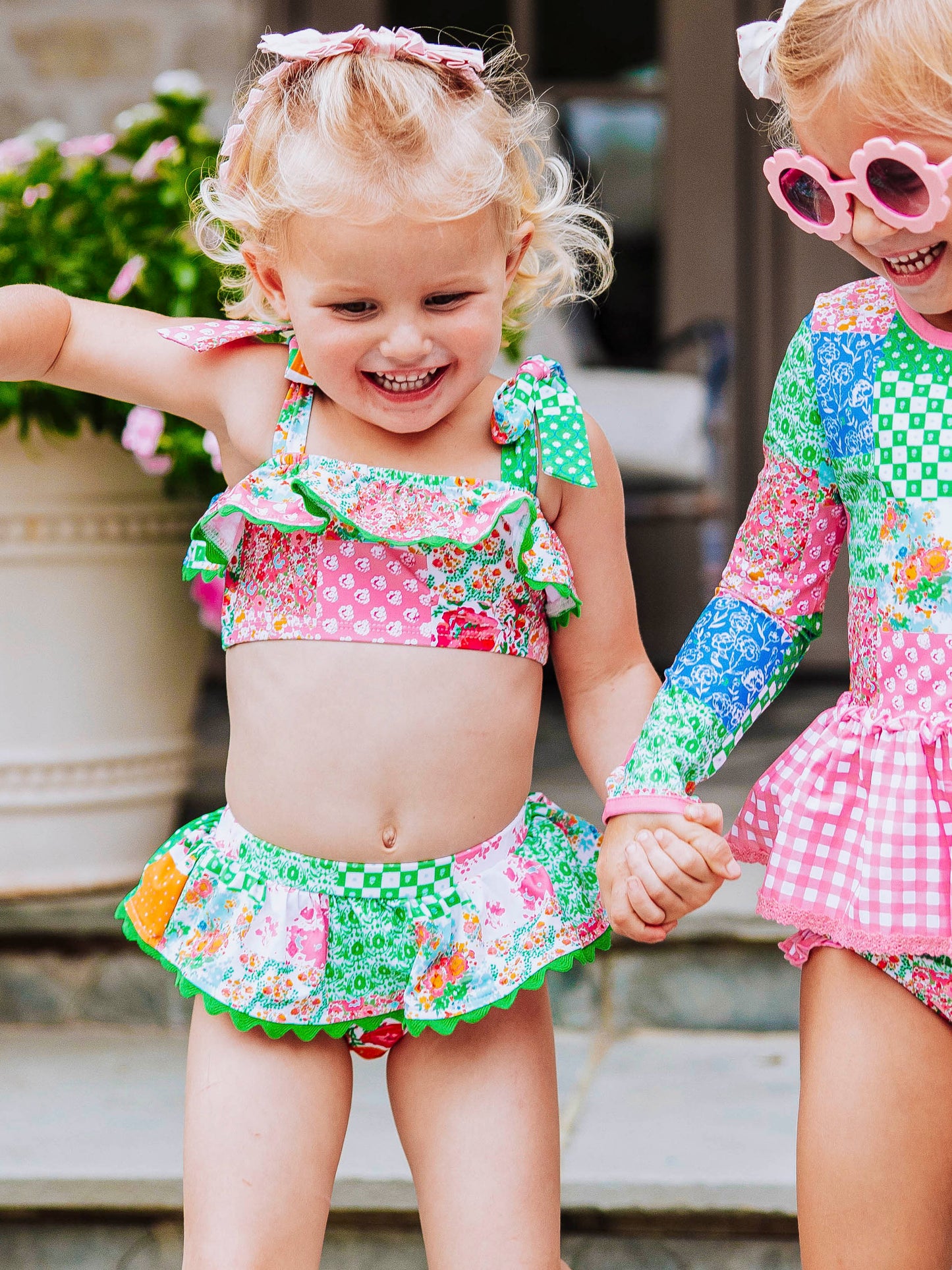 Minnie Skirted Bikini - Floral Patchwork