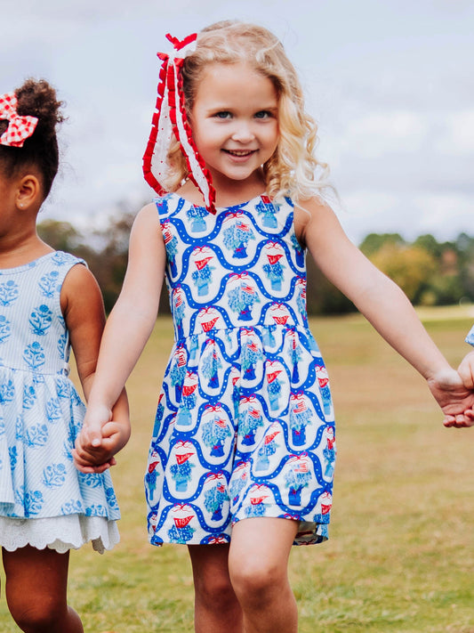 Short Leggy Romper - Star Spangled Banner