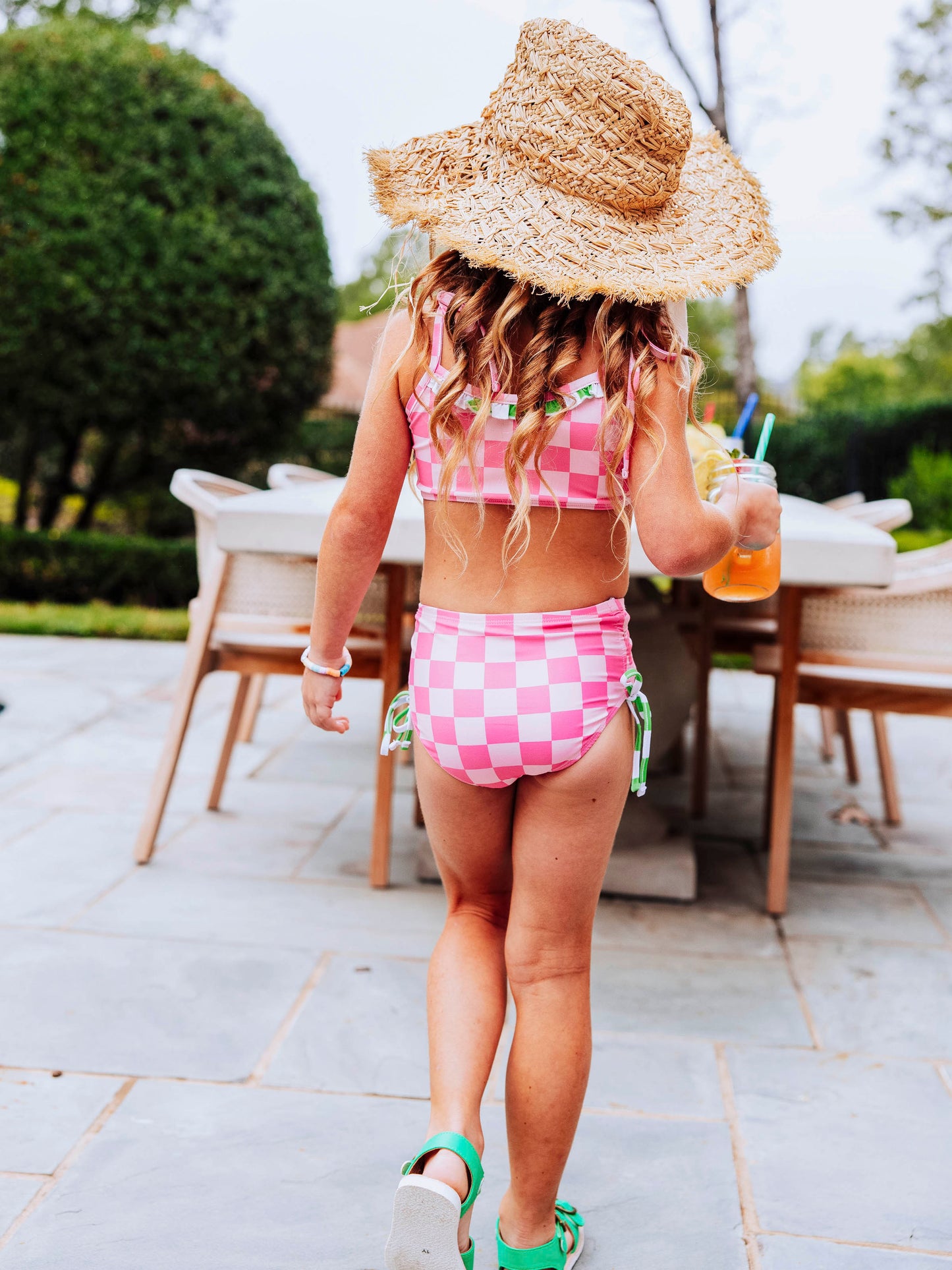Meg Tankini - Dusty Checkered Pinks