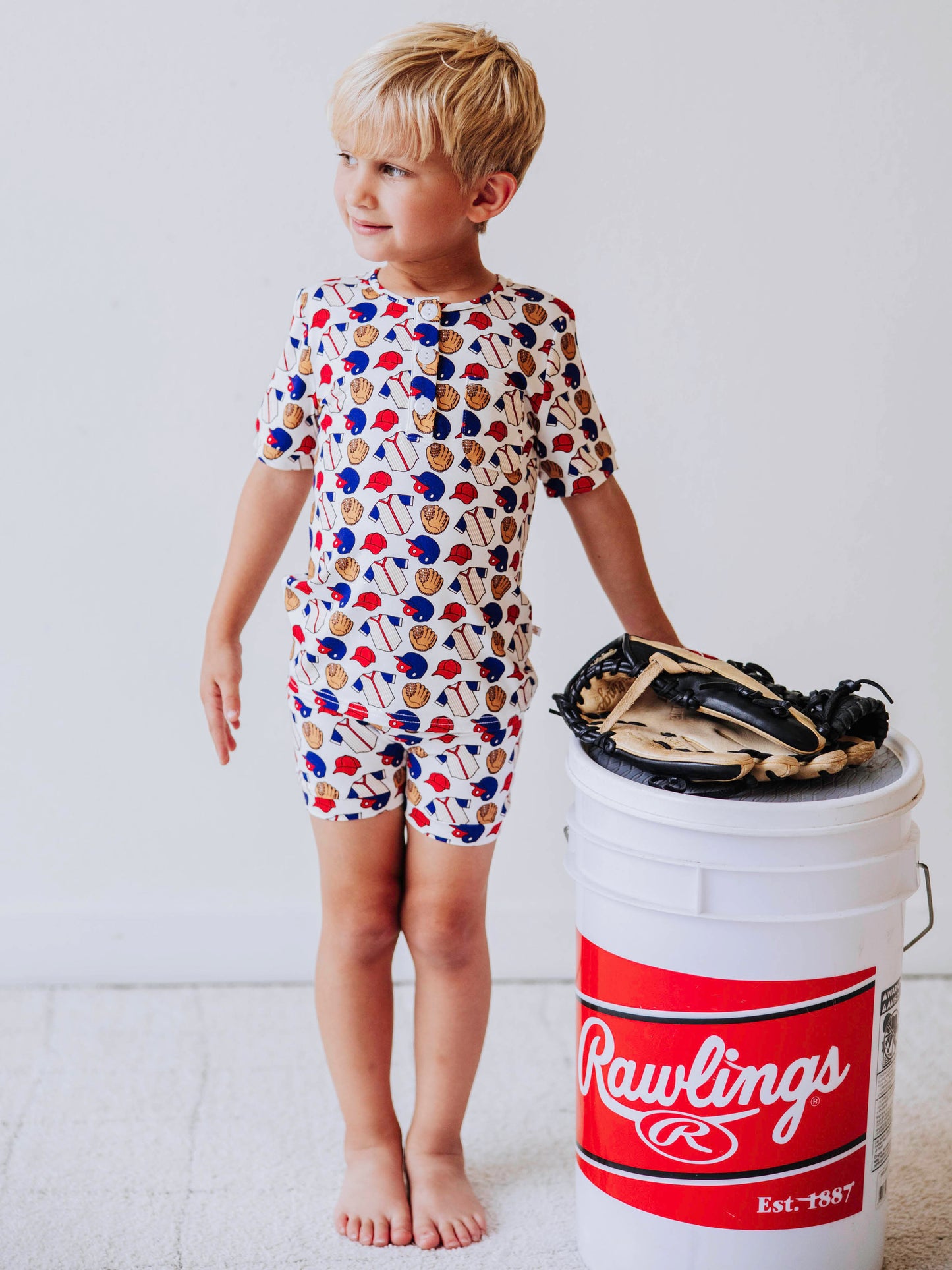 Cloud Short Set Pajamas - Take Me Out to the Ballgame
