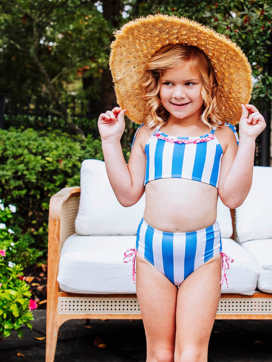 Meg Tankini - Beachy Blue Stripes
