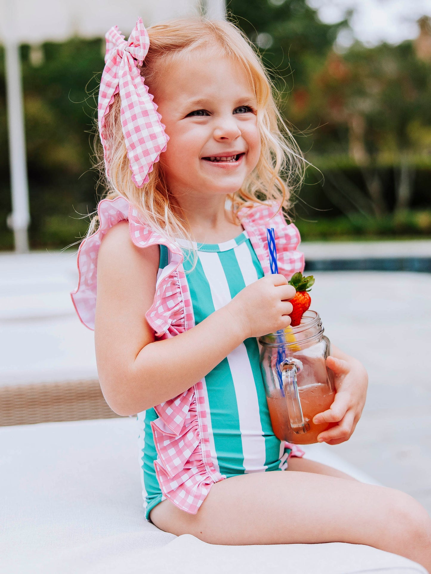 Moxie One Piece - Sea Green Stripe