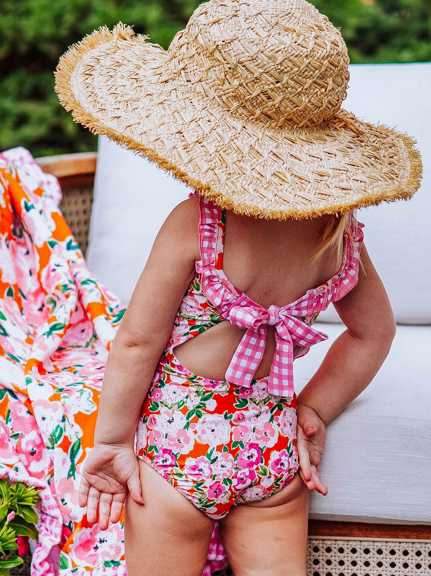 Mary One Piece - Glowing Pink Flowers