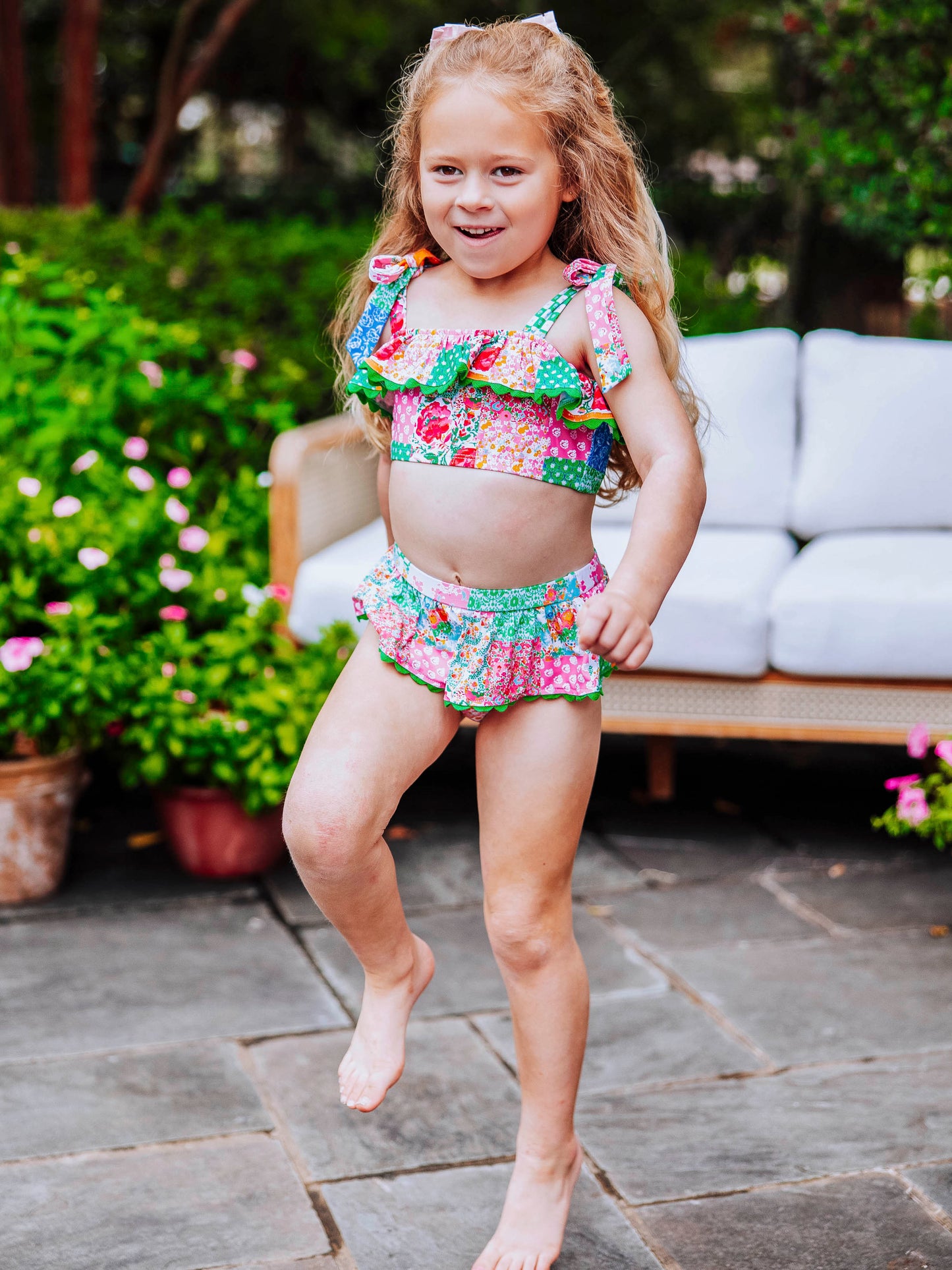 Minnie Skirted Bikini - Floral Patchwork