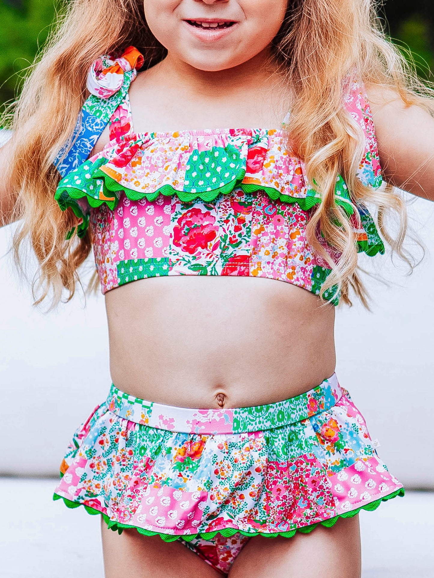 Minnie Skirted Bikini - Floral Patchwork