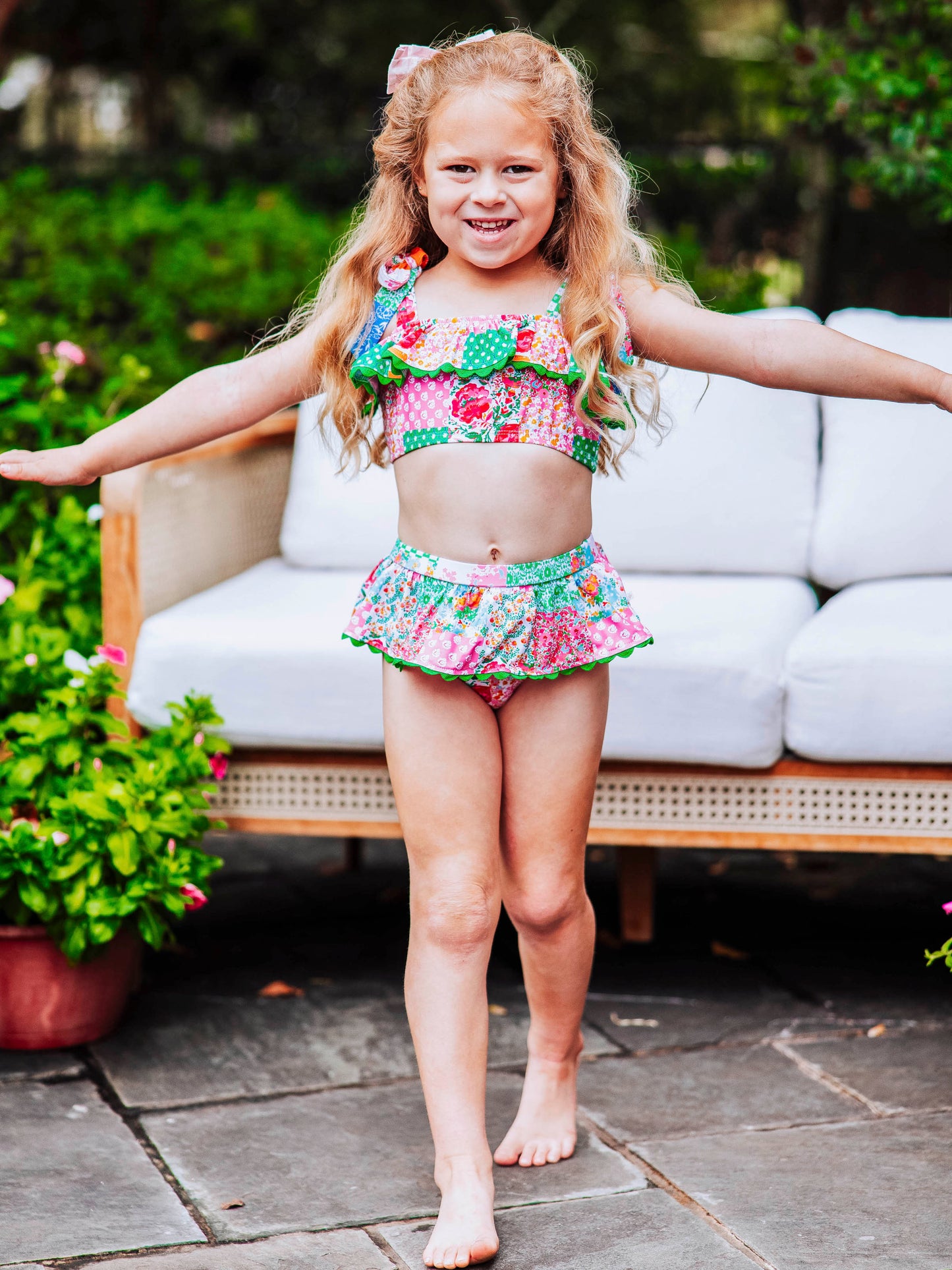 Minnie Skirted Bikini - Floral Patchwork