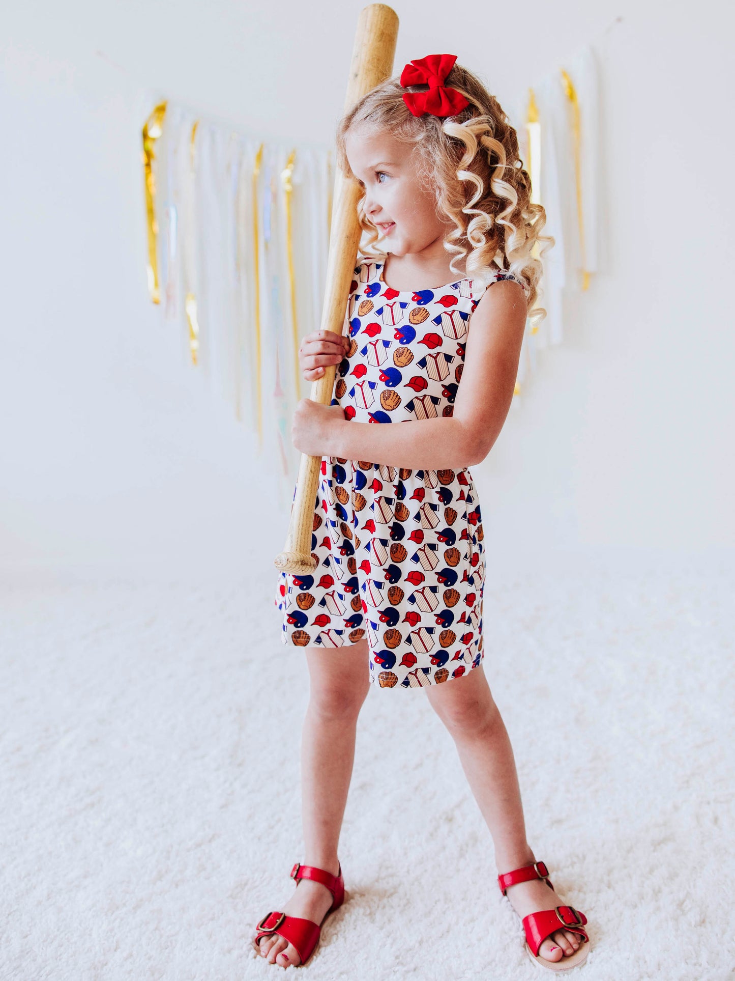 Short Leggy Romper - Take Me Out to the Ballgame