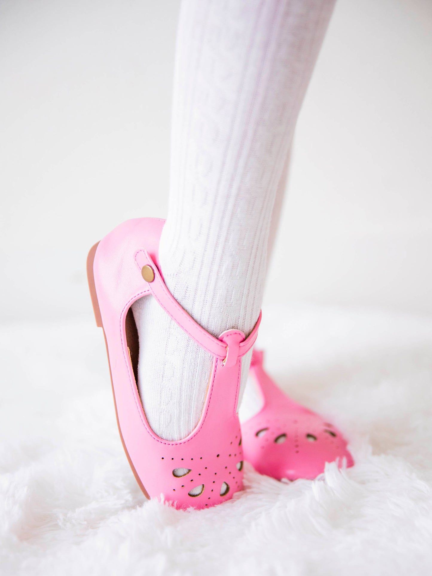 T Strap Mary Jane - Hot Pink