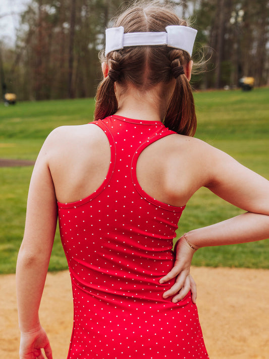 Racerback Tank Dress - Home Run Dotty