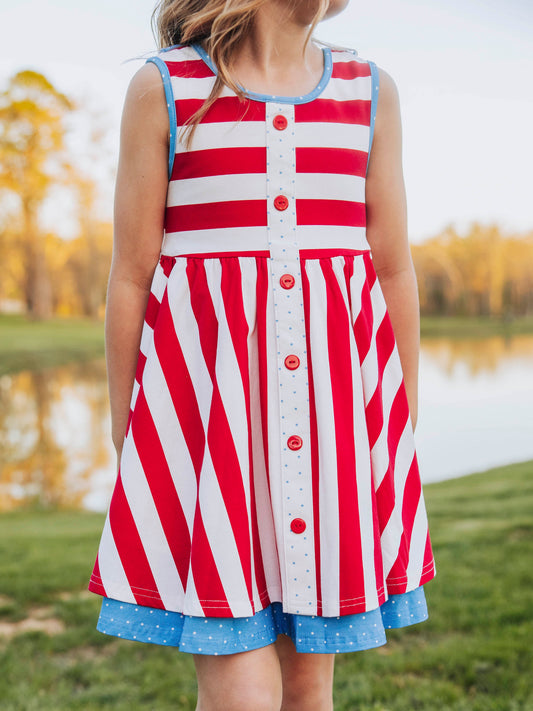 Prim Dress - American Stripe