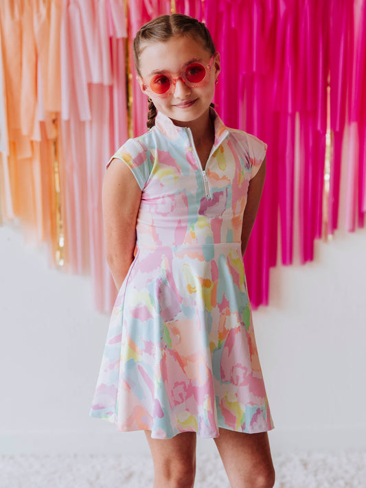 Active Zip Dress - Cotton Candy Splash