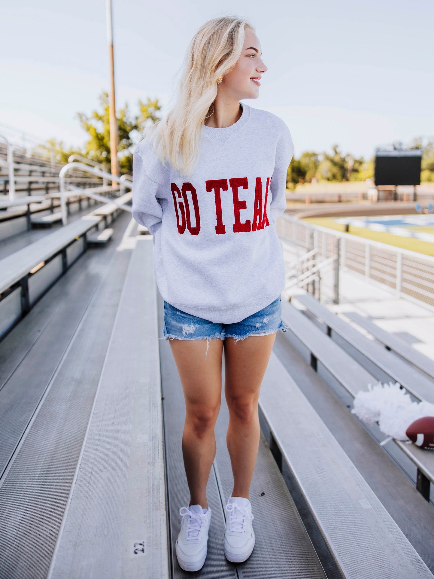 Adult Warm Knit Sweatshirt - Go Team Crimson