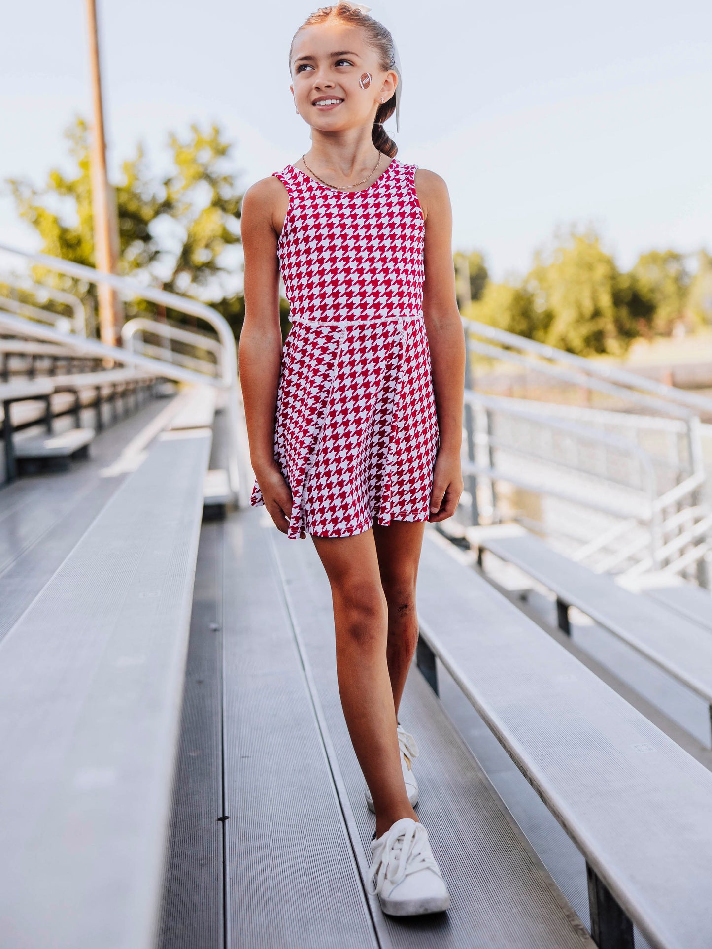 Tennis Dress - Crimson Houndstooth