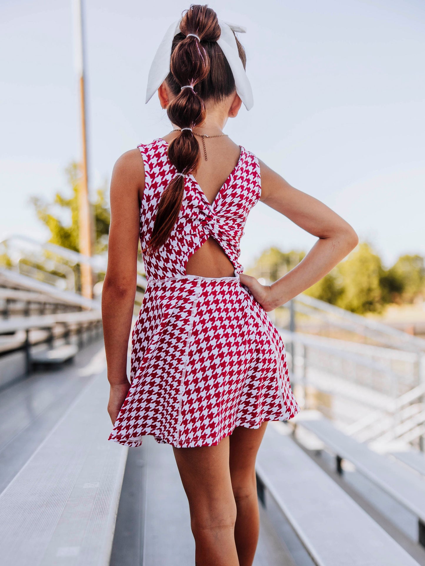 Tennis Dress - Crimson Houndstooth