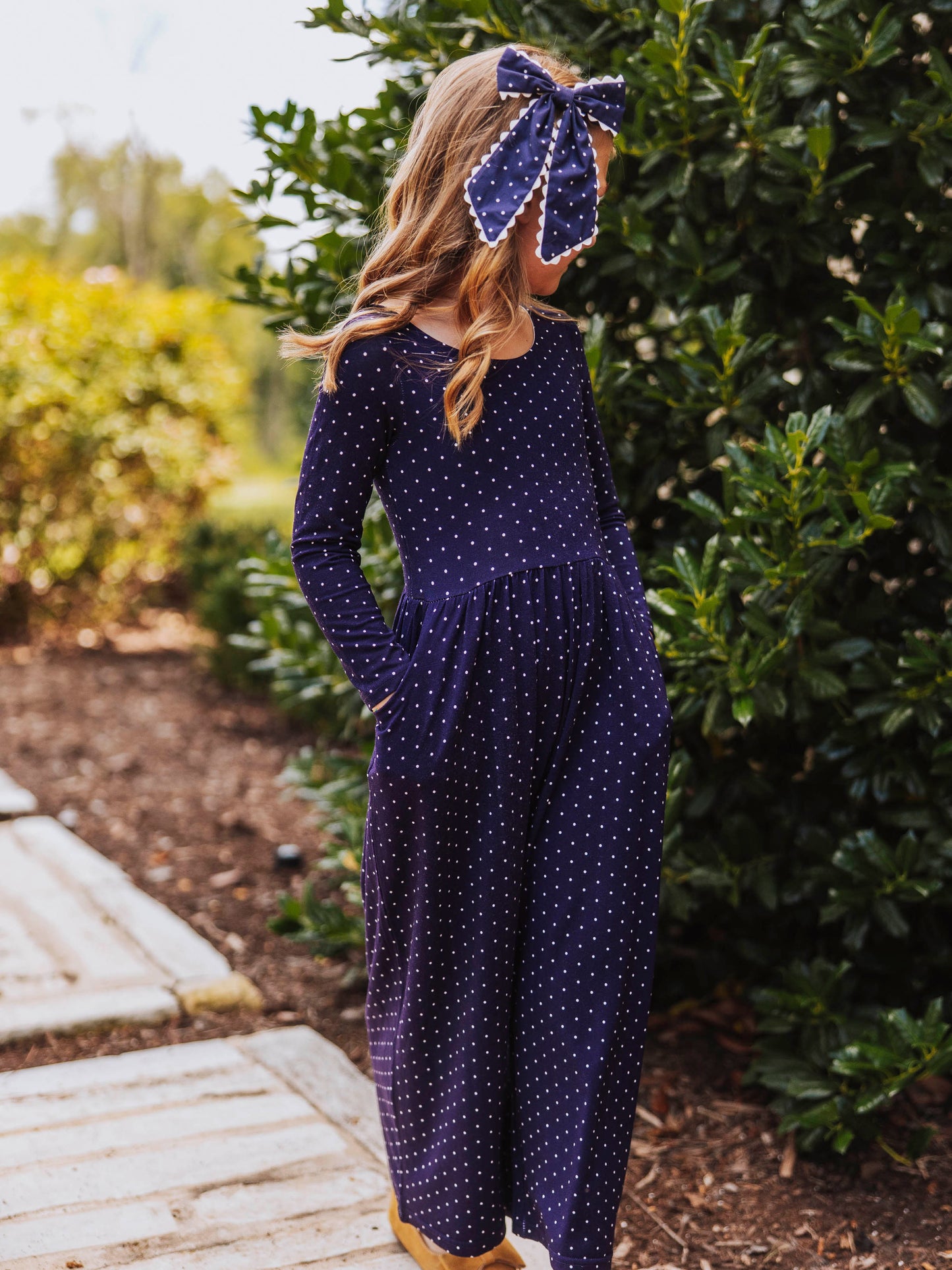 Leggy Romper - Navy Dotty