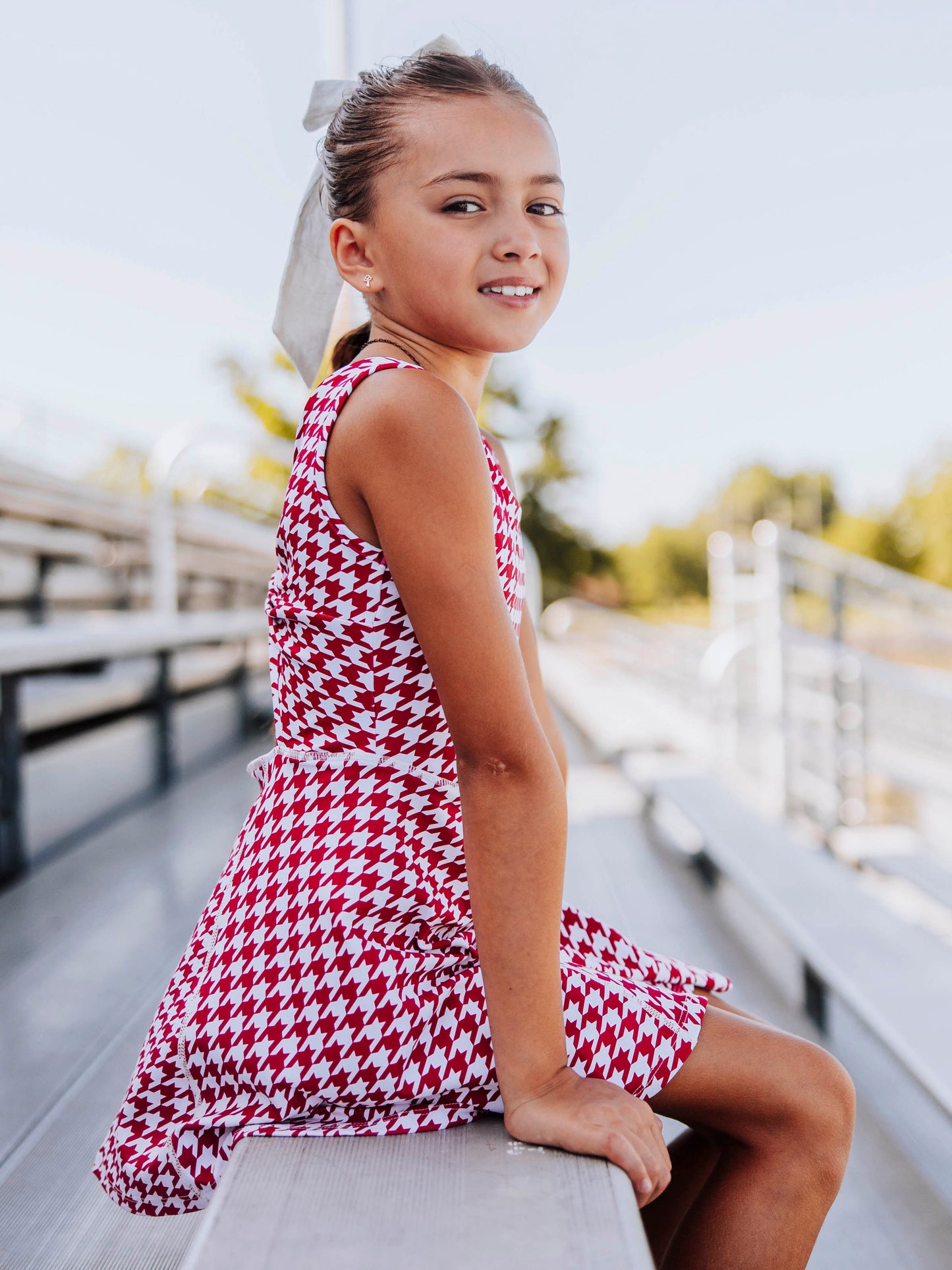 Tennis Dress - Crimson Houndstooth