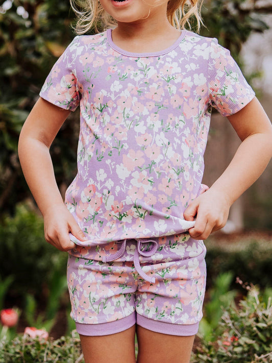 Everyday Shorts Set - Pastel Blooms