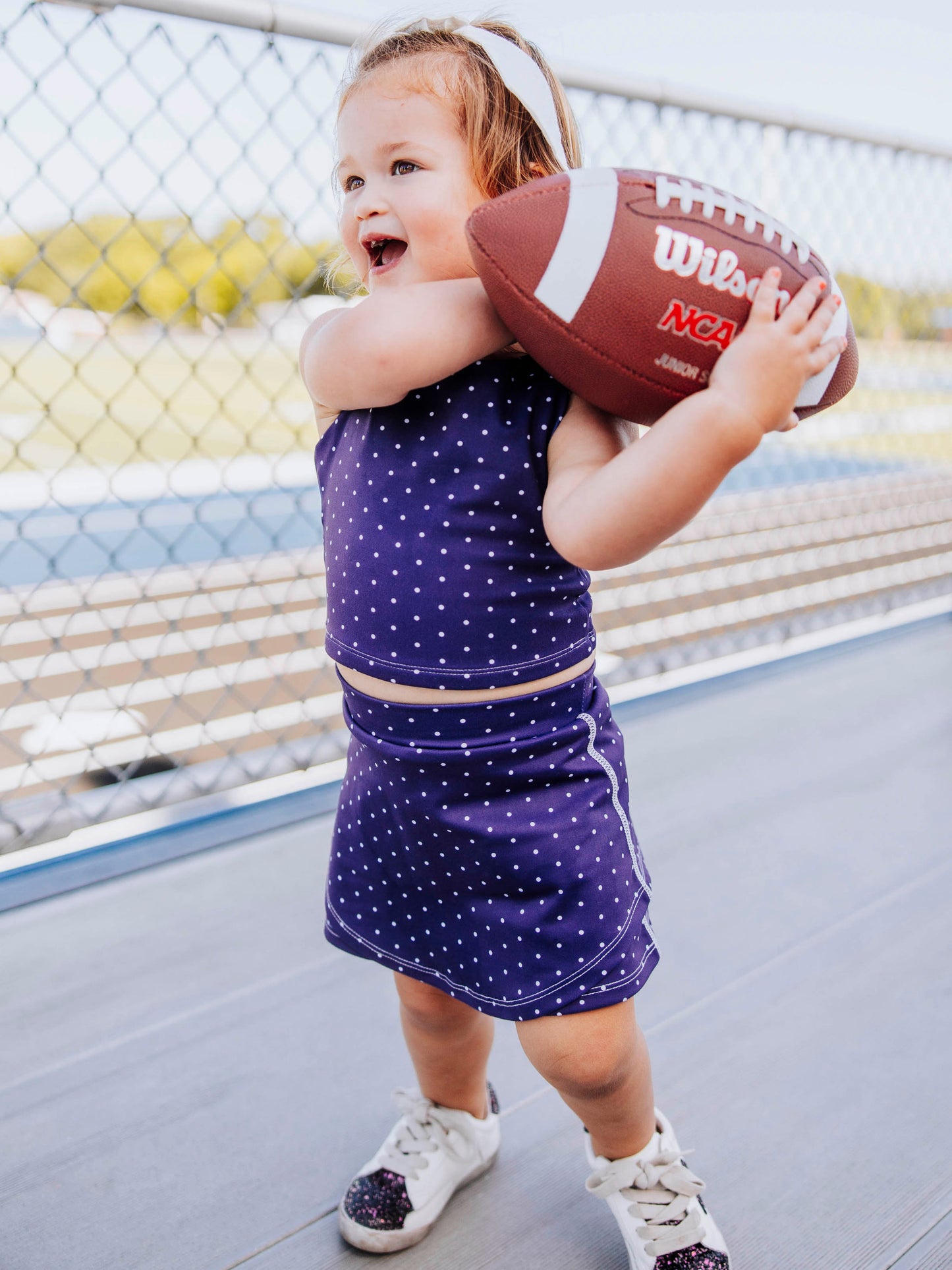 Active Skort Set - Indigo Dot