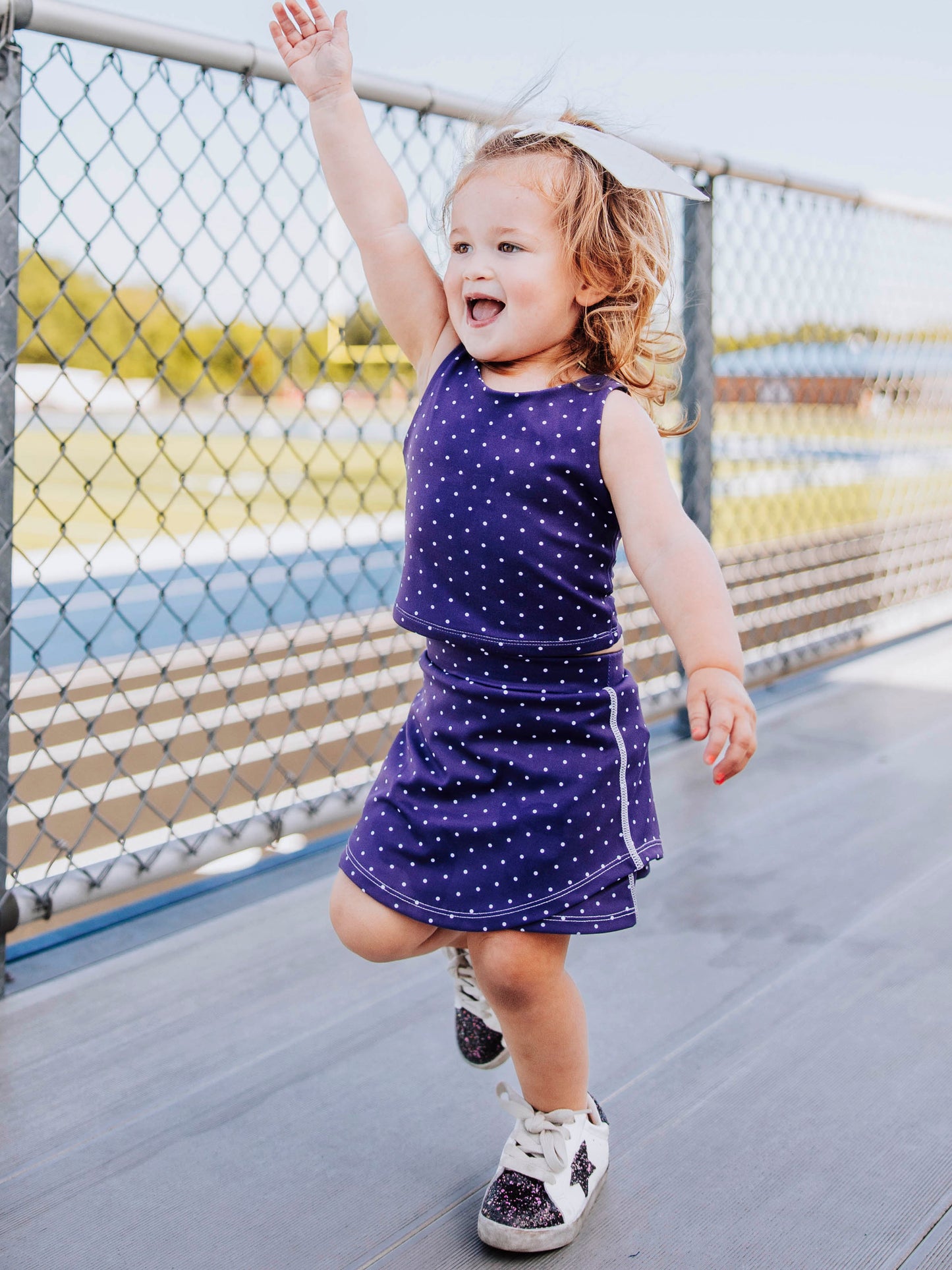 Active Skort Set - Indigo Dot