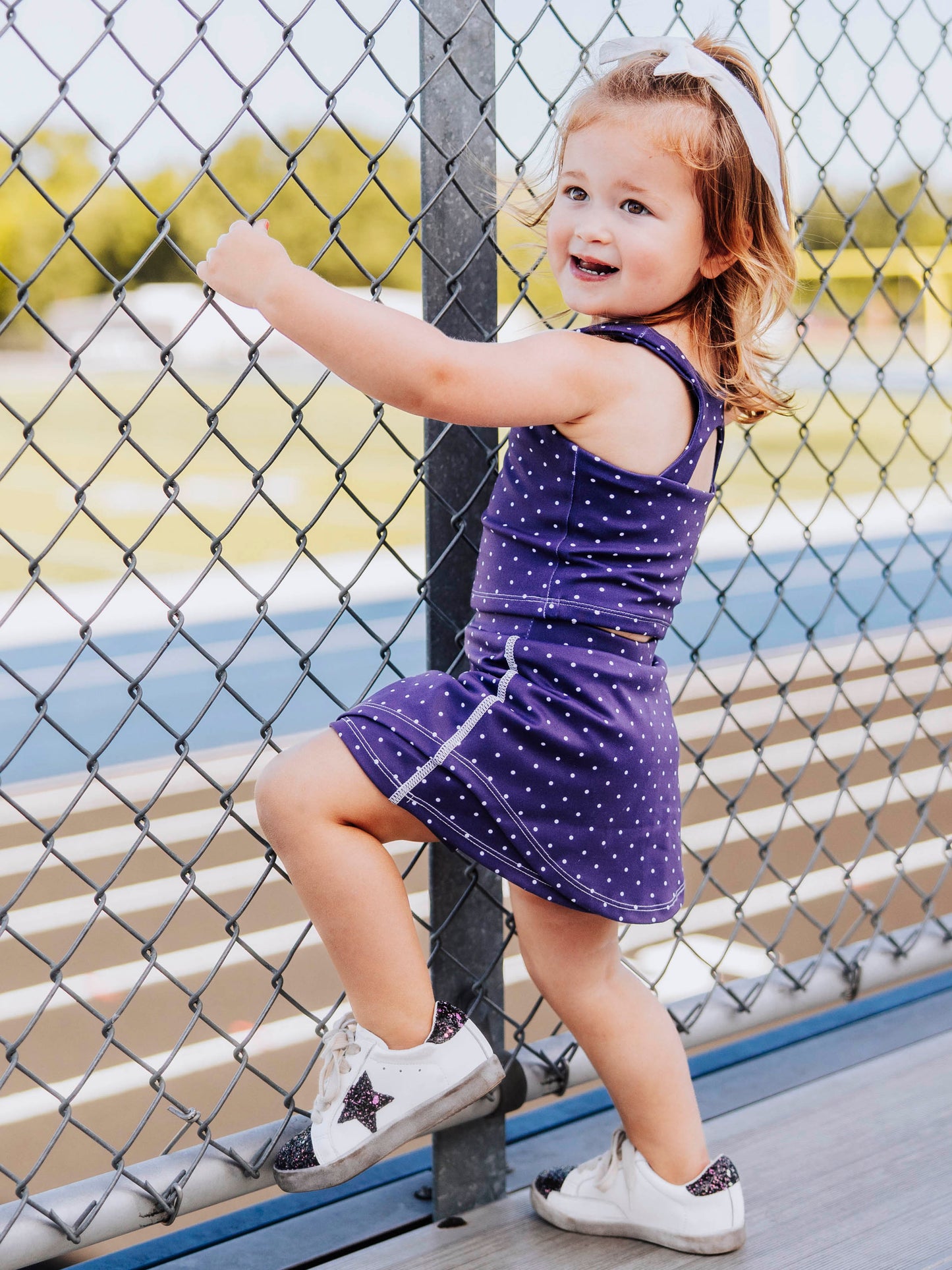 Active Skort Set - Indigo Dot