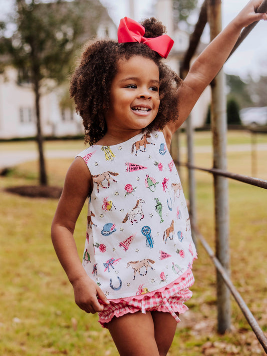 Vintage Bow Playsuit - Off to the Races