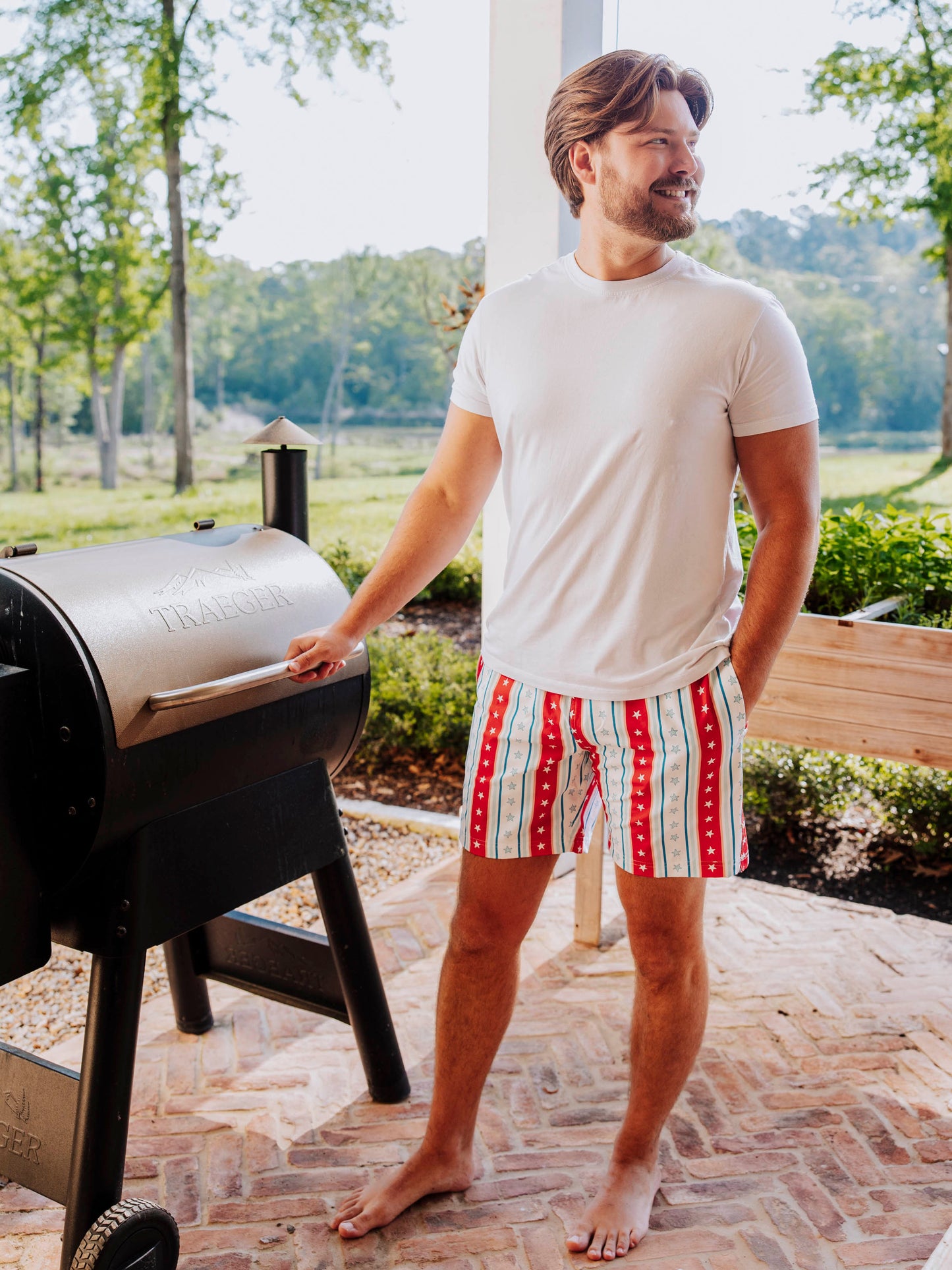 Men's Swim Trunks - Bright American Stars