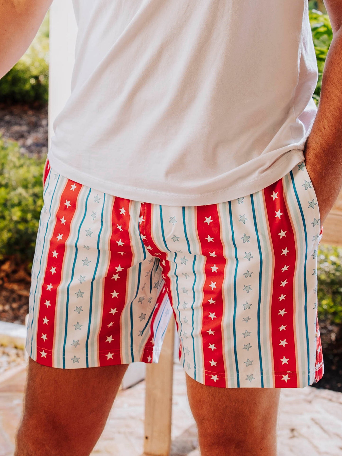 Men's Swim Trunks - Bright American Stars