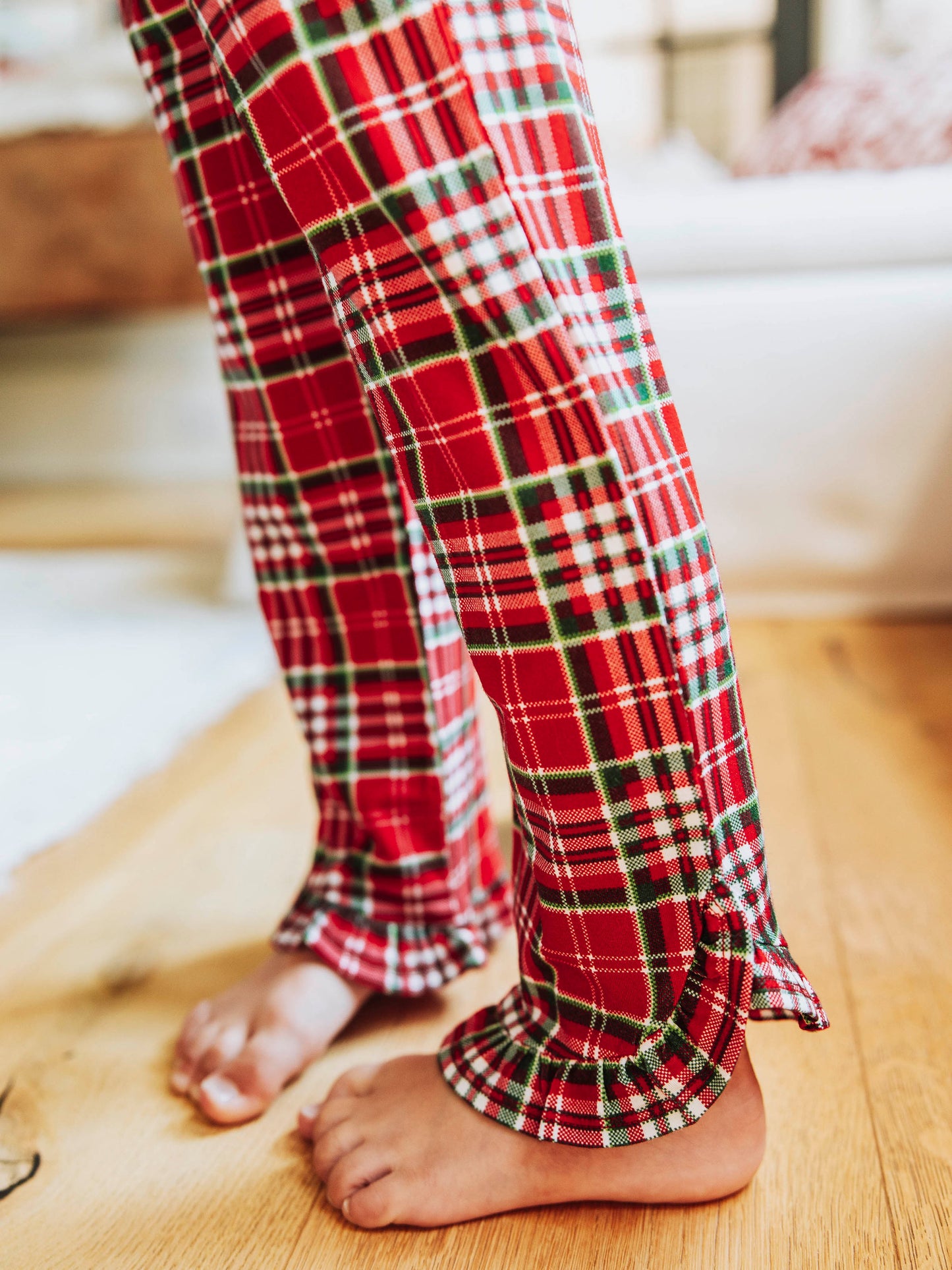 Ruffled Pant Set - Merry Plaid