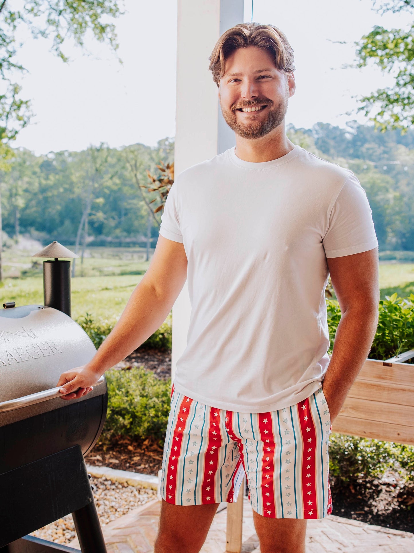 Men's Swim Trunks - Bright American Stars