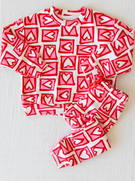 Sweatshirt Set - Fun Hearts