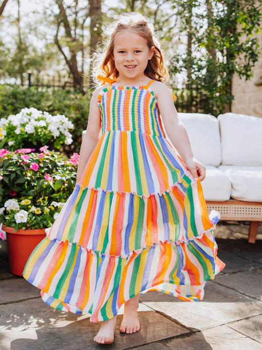 Beach Dress - Rainbow Stripes