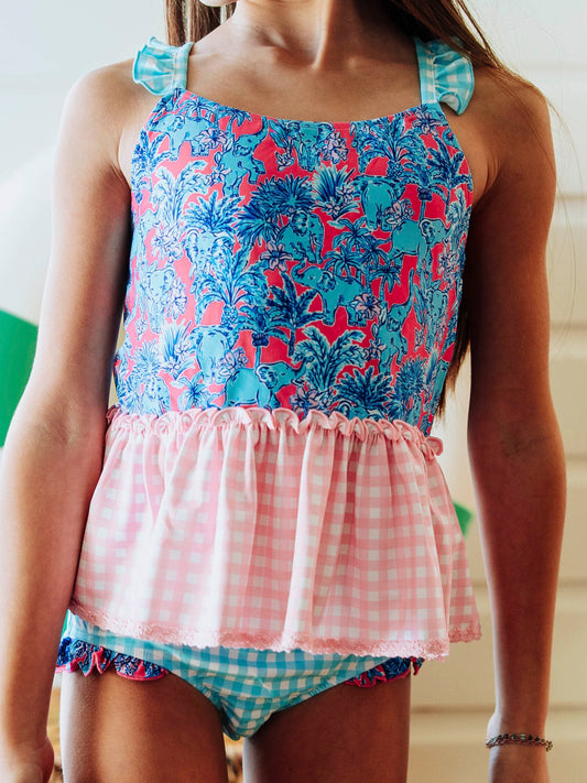 Maddi Tankini - Pink Elephants