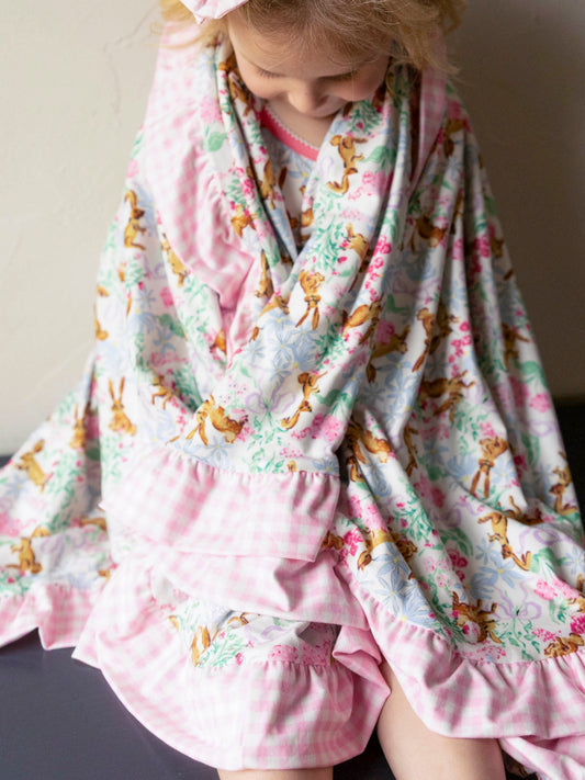 Dreamer Ruffled Blanket - Bunny Blooms