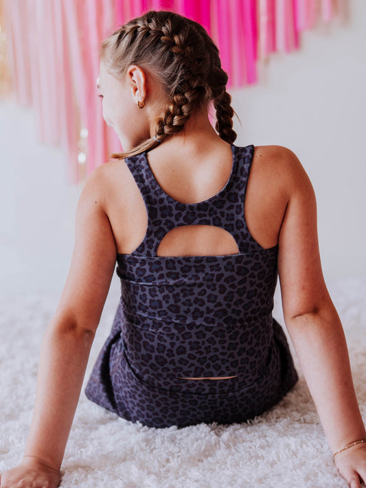 Active Skort Set - Black Leopard