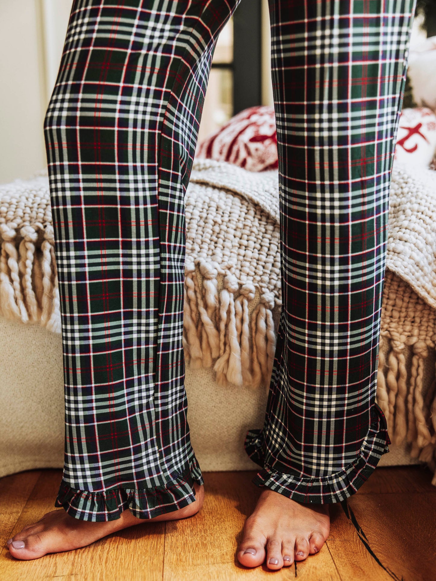 Women's Ruffled Pant Set - Christmas Traditions