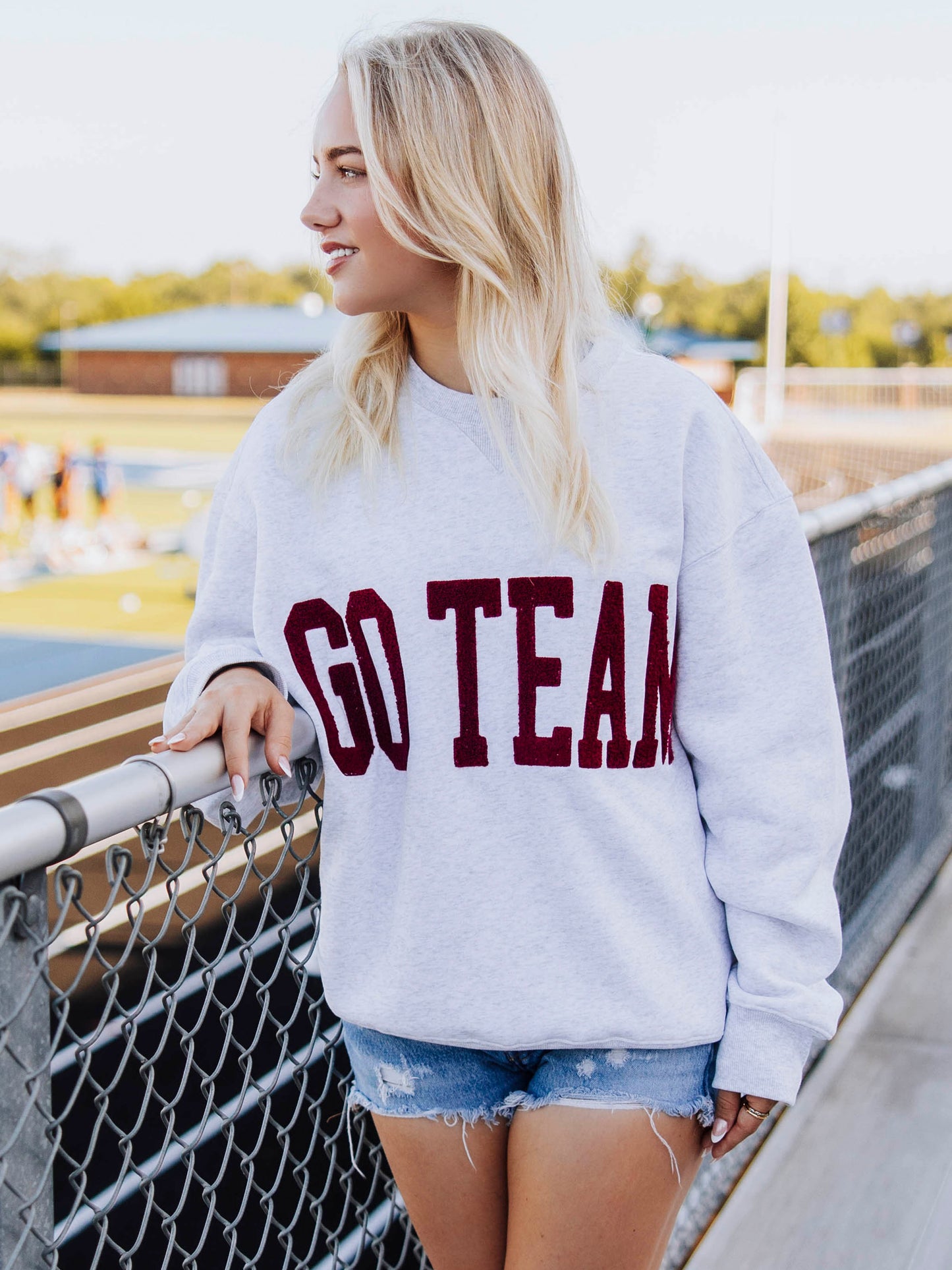 Adult Warm Knit Sweatshirt - Go Team Maroon