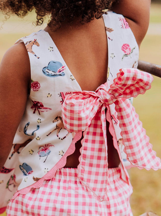 Vintage Bow Playsuit - Off to the Races